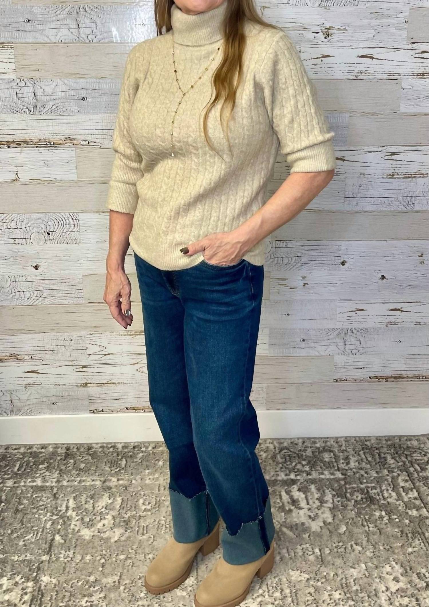 Democracy - Cuffed Elbow Sleeve Sweater