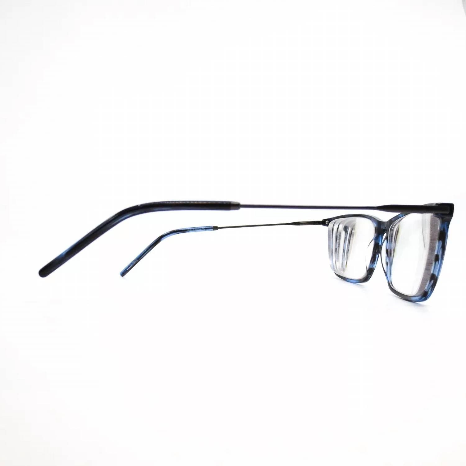 Robert Mitchel - Men's Eyeglasses Frames Rmxl 20203 Bl Blue Horn Gray Large
