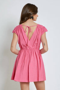 Mustard Seed - Metal Beaded Drawstring Wrap Dress