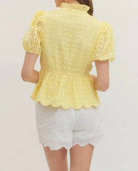 Entro - Delilah Eyelet Puff Sleeve Top