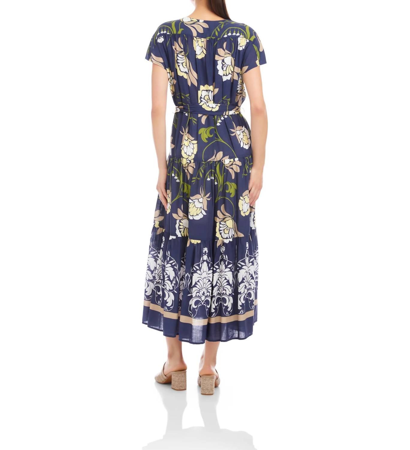 Fifteen Twenty - Kristine Tiered Front-Slit Midi Dress