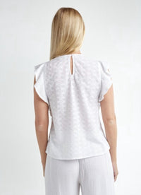 Red Haute - Eyelet Tank With Flutter Sleeve