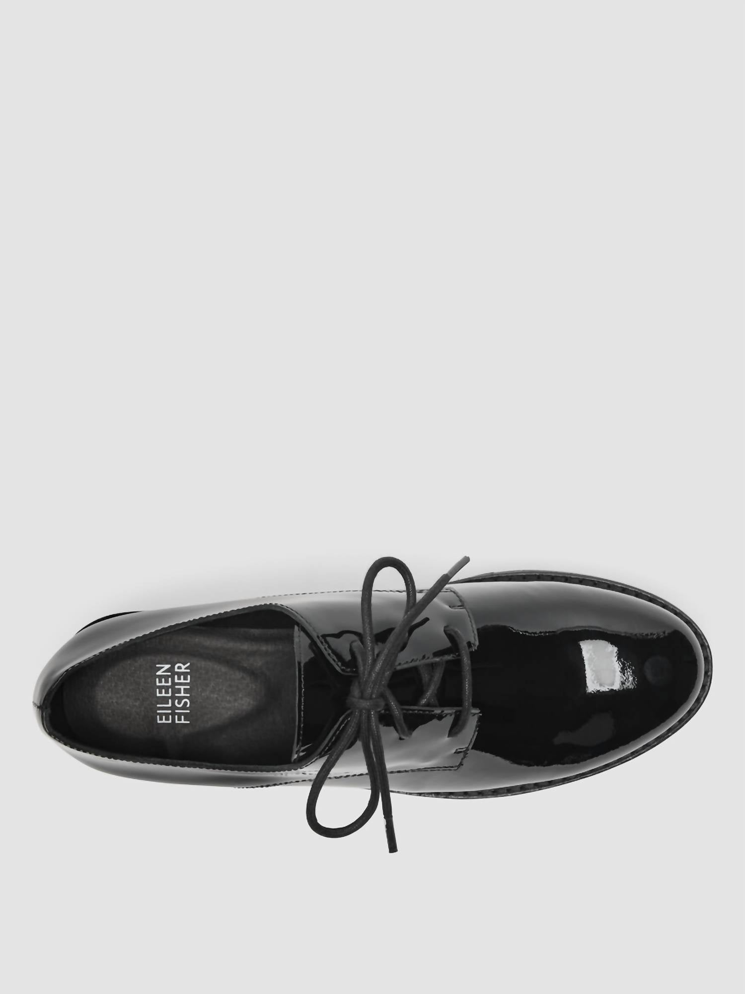 Eileen Fisher Women's Eddy Patent Leather Platform Oxford Shoes in black - women's shoe - alternate view