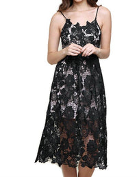 Umgee - Floral Lace Applique Midi Dress