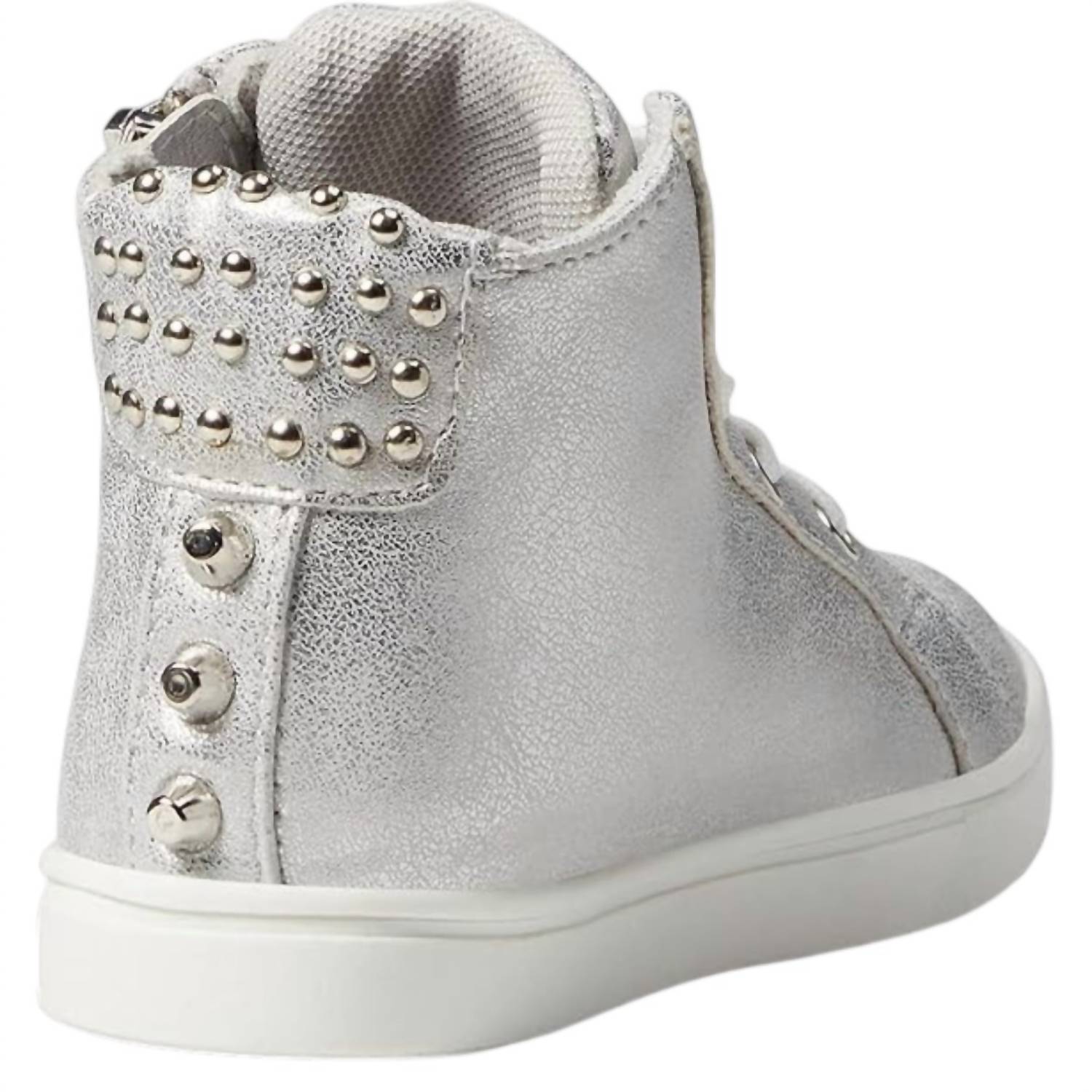 Nina Girls Ivette High Top Sneakers in silver distressed metallic - kids' sneaker - view 4