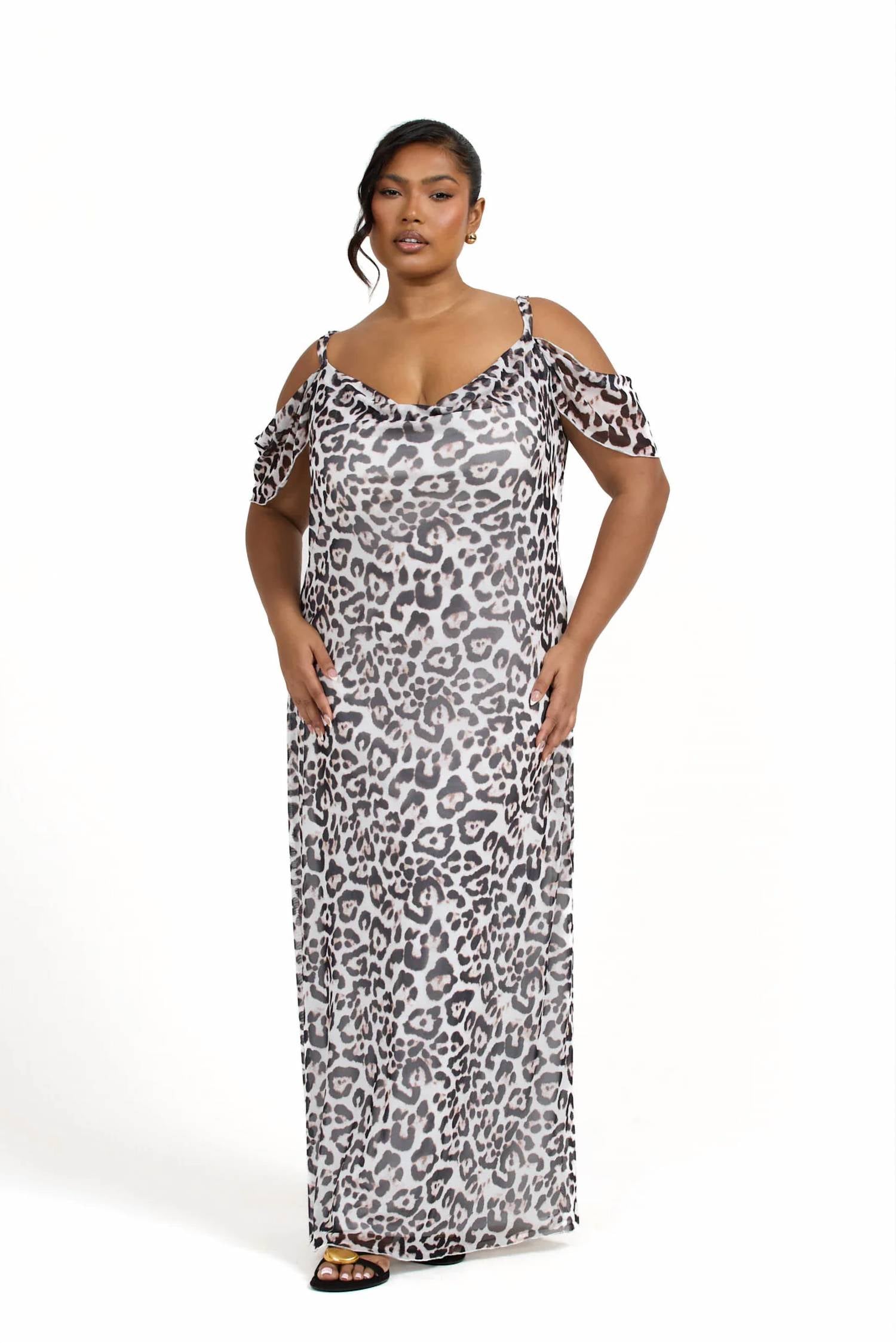 Fashion Szn Curve - Leopard Print Maxi Dress - Plus Size