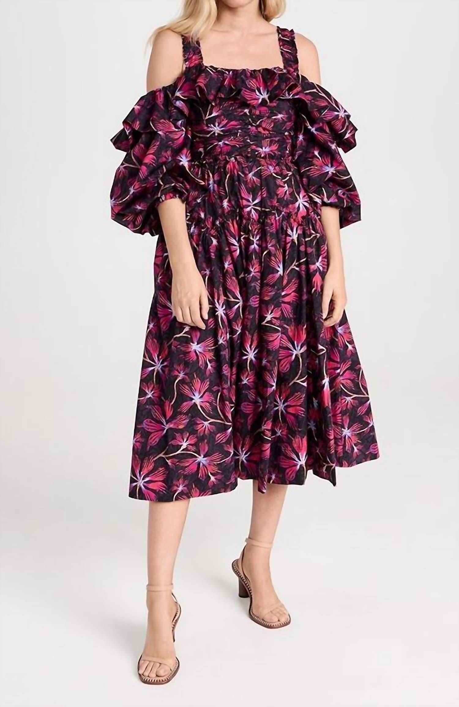 Ulla Johnson - Caprice Ruffled Floral Print Midi Dress