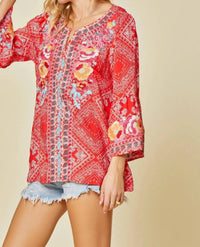 Andree By Unit - Bandana Embroidered Top