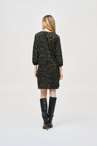 Joseph Ribkoff Abstract Print A-line Dress in black green - women's dress - alternate view