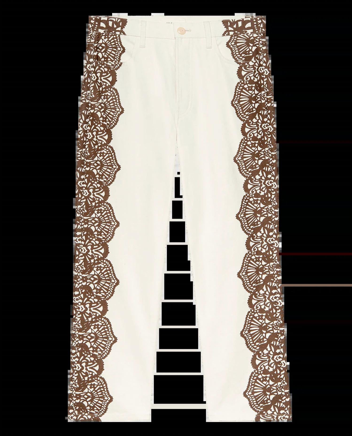 The Great. - Lace Print Wayne Straight Jeans