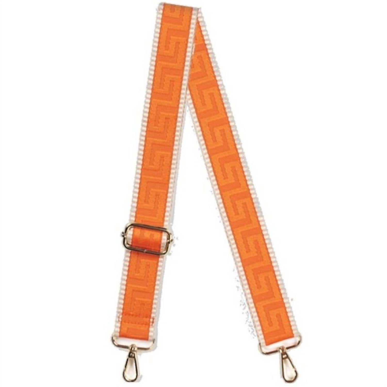 Viv & Lou Women's Greek Key Adjustable Detachable Crossbody Bag Purse Strap in orange - women's item