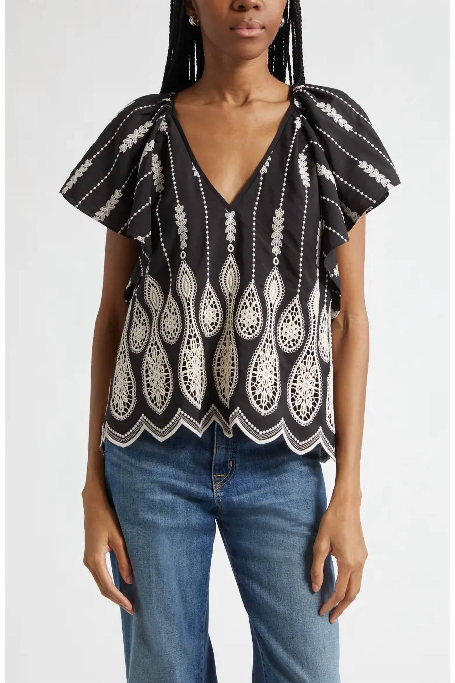 Ramy Brook - Bettie Embroidered Lace Top