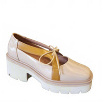 ALL BLACK Women's Little Bow Lugg Heeled Pump in beige - women's heels