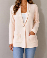 Elie Tahari - Long Sleeves With Ribbed Trimmed Cardigan