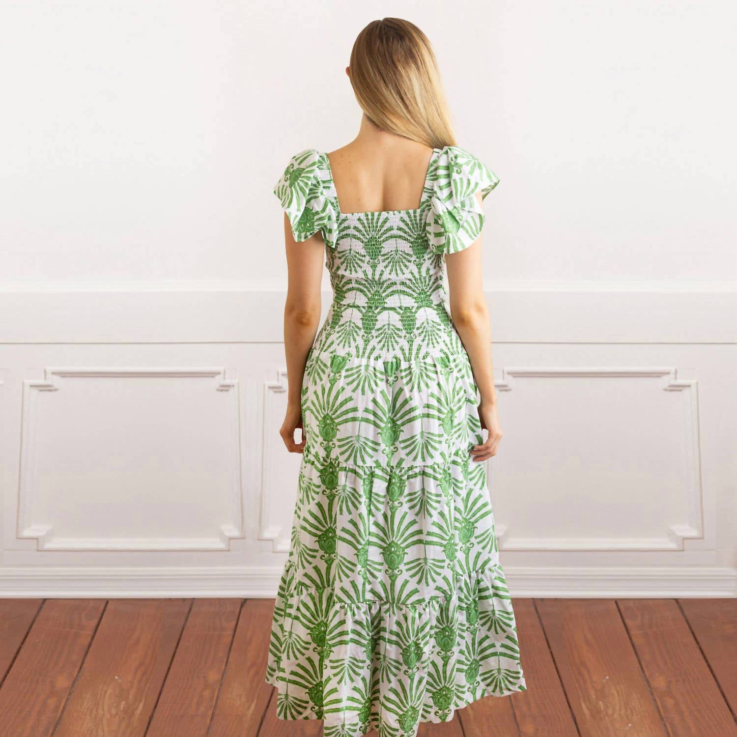 8 Oak Lane - Smocked Flutter Sleeve Top And Skirt Set