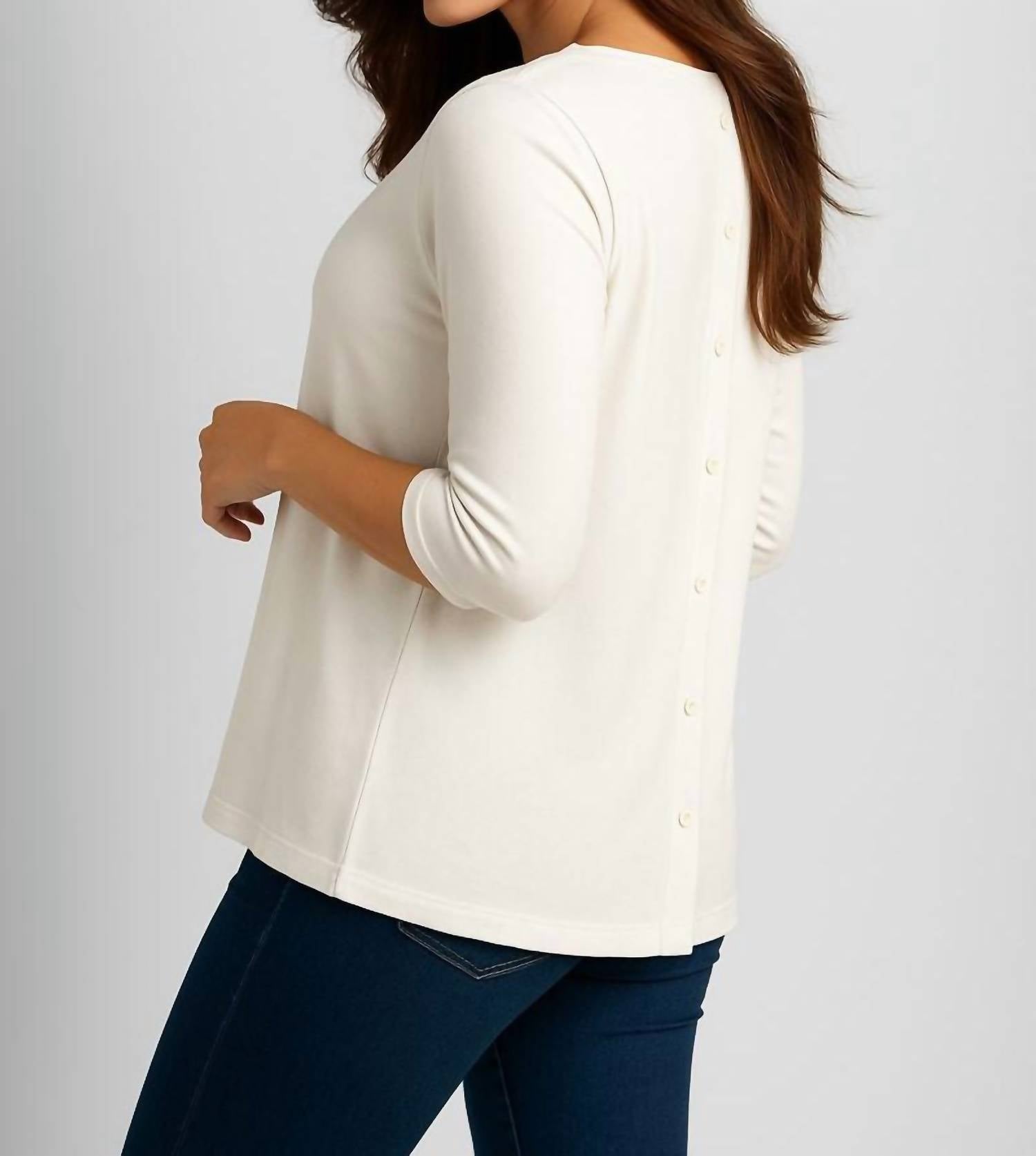 Angel Apparel - Button-back Scoop Neck Top