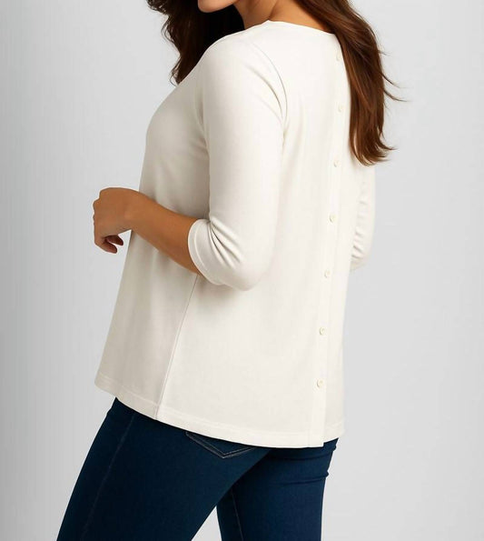 Angel Apparel - Button-back Scoop Neck Top