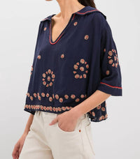 The Great. - Beaded Vintage Sailor Top