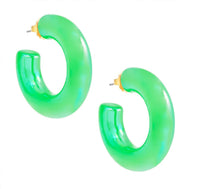 ZENZII Women's Chunky Iridescent Lucite Earring in green - women's jewelry