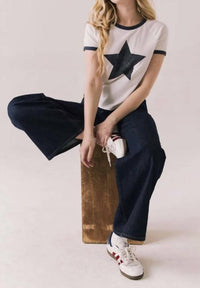Chaser - Classic Star Vintage Ringer Tee with Star Print