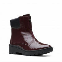 Clarks Women's Calla Zip Ankle Boots in burgundy - women's shoe - alternate view
