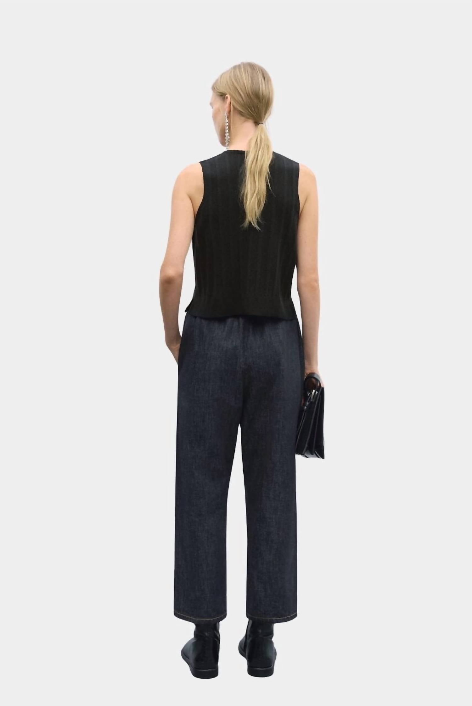 Cordera - Merino Wool Ribbed Waistcoat Top