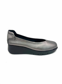SAYDO Women's Sonia Ballet Flat in satin anthracite - women's flats