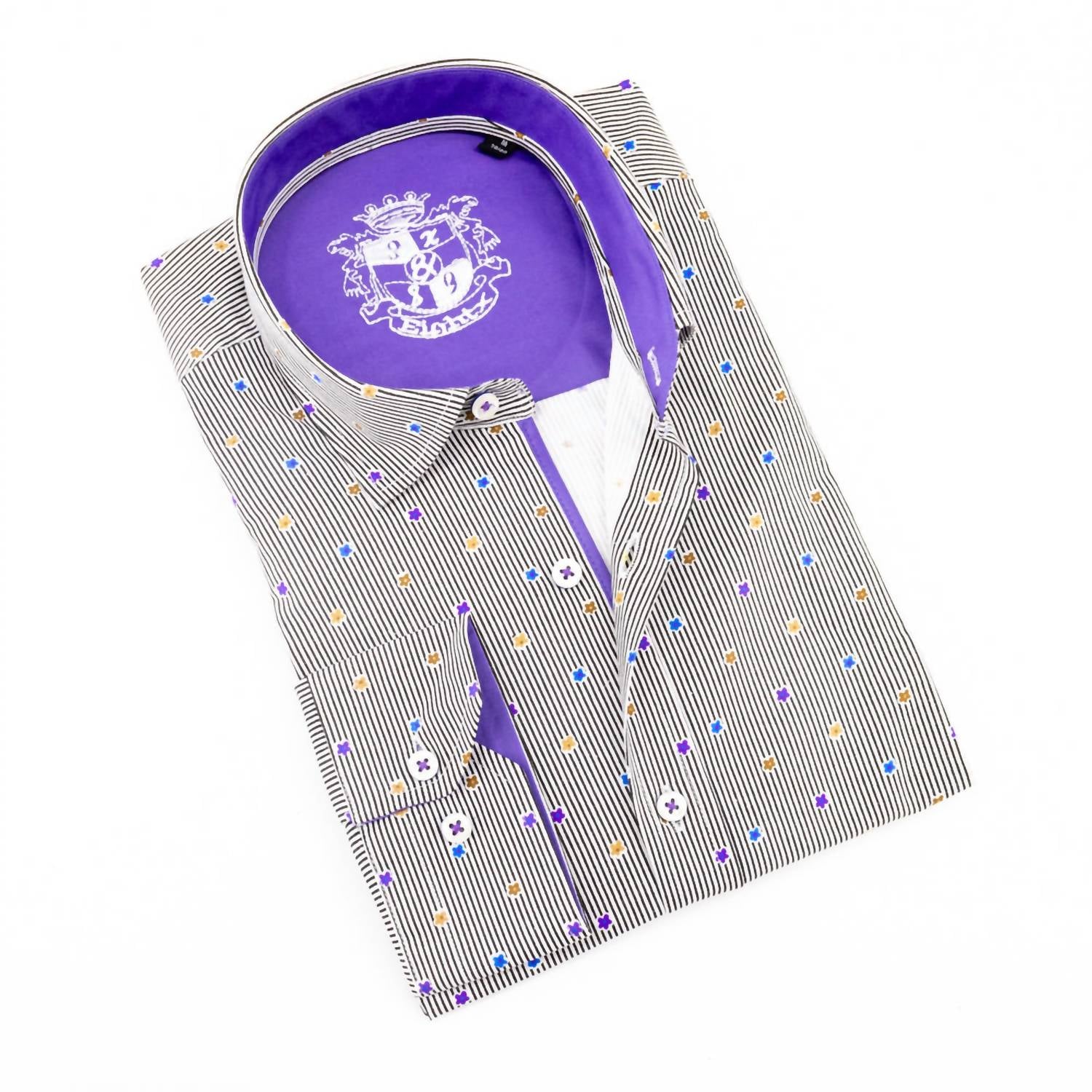 Eight X - Men's Stripes Print Button Down Shirt