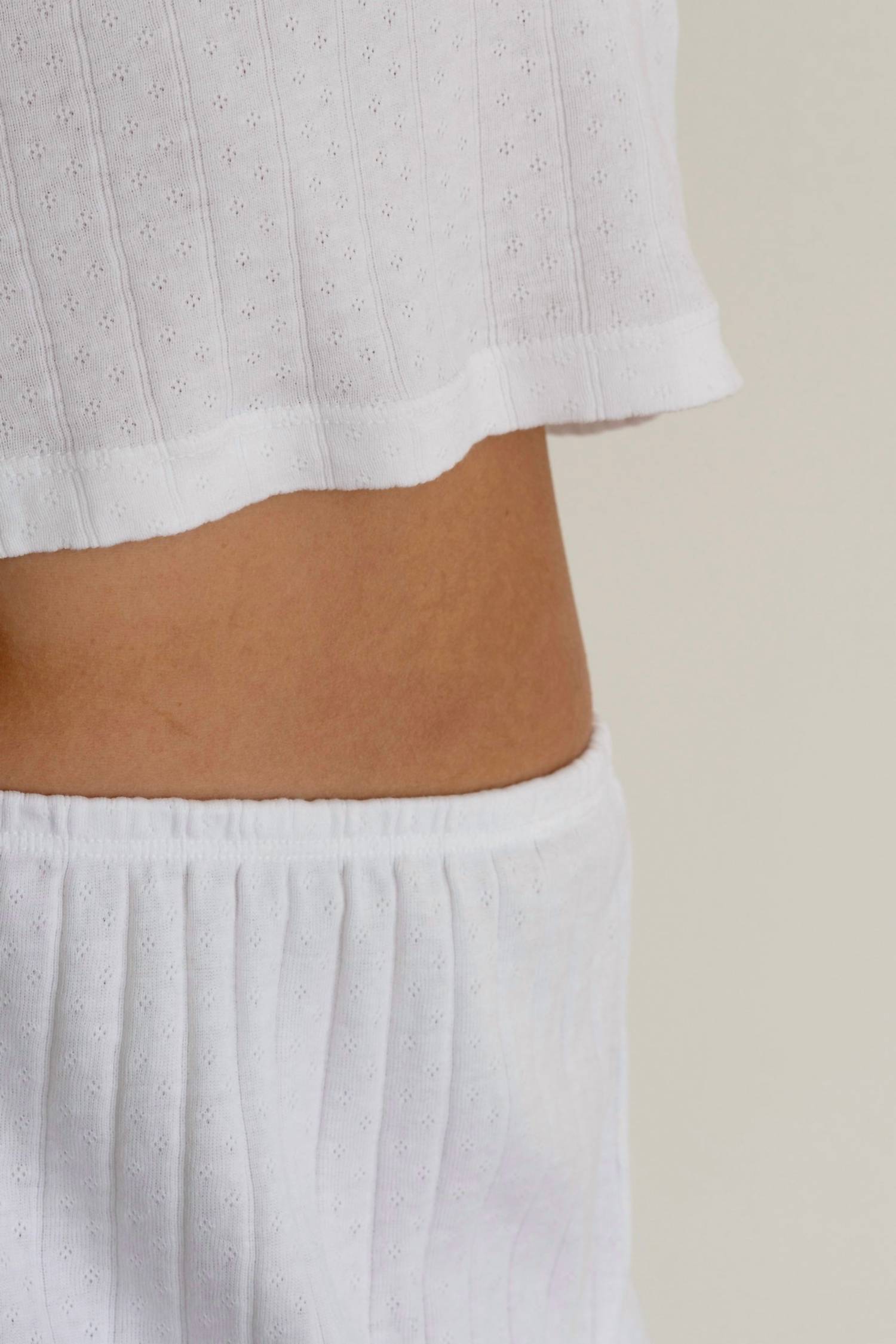 Donni. - Pointell Simple Crop Wide Leg Pants