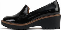 SODA Women's Smart Wedge Loafer in patent black - women's flats