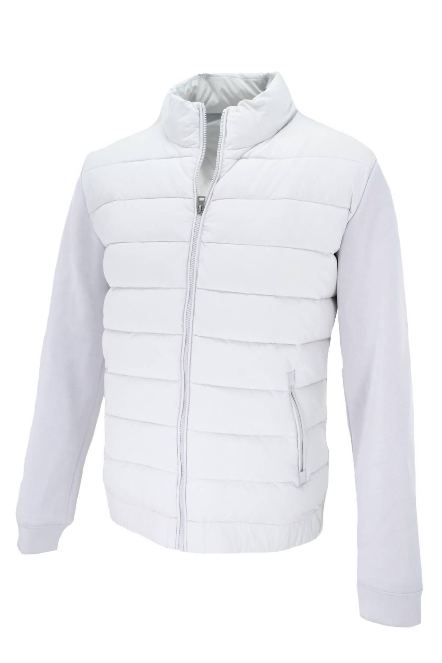 7Diamonds Men's Padded Jacket in platinum - men's jacket - detail view
