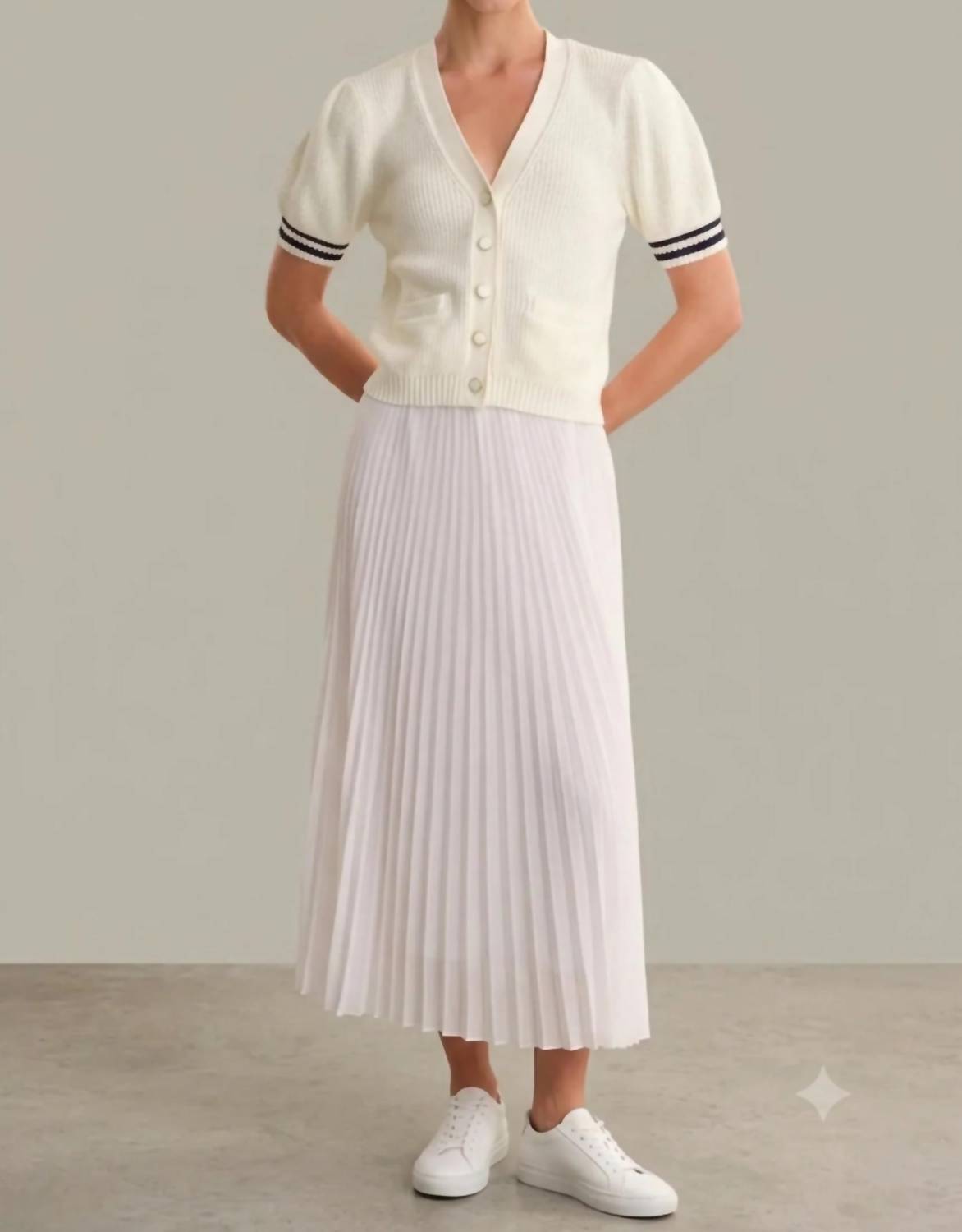 525 America - Avalon Puff Sleeve Button Front Cardigan