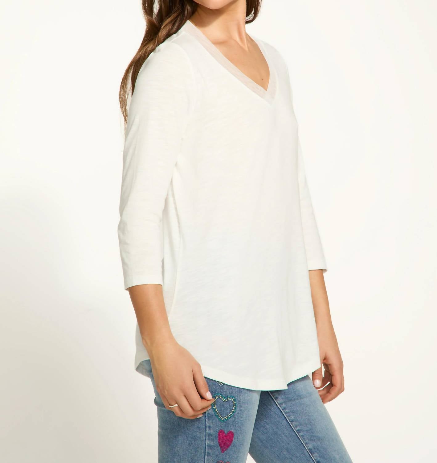 Fdj - V-neck Sheer Top