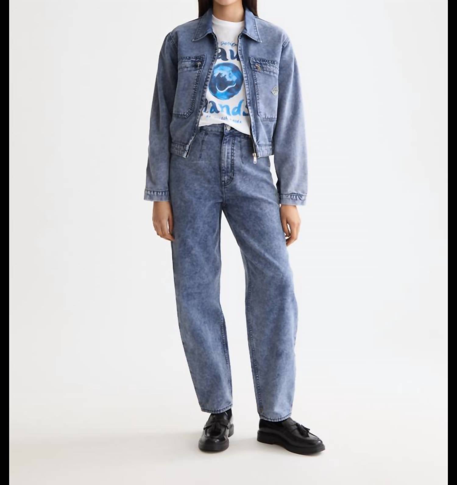 SCOTCH & SODA Tide Longer Inseam Balloon Jeans in navy - women's jeans