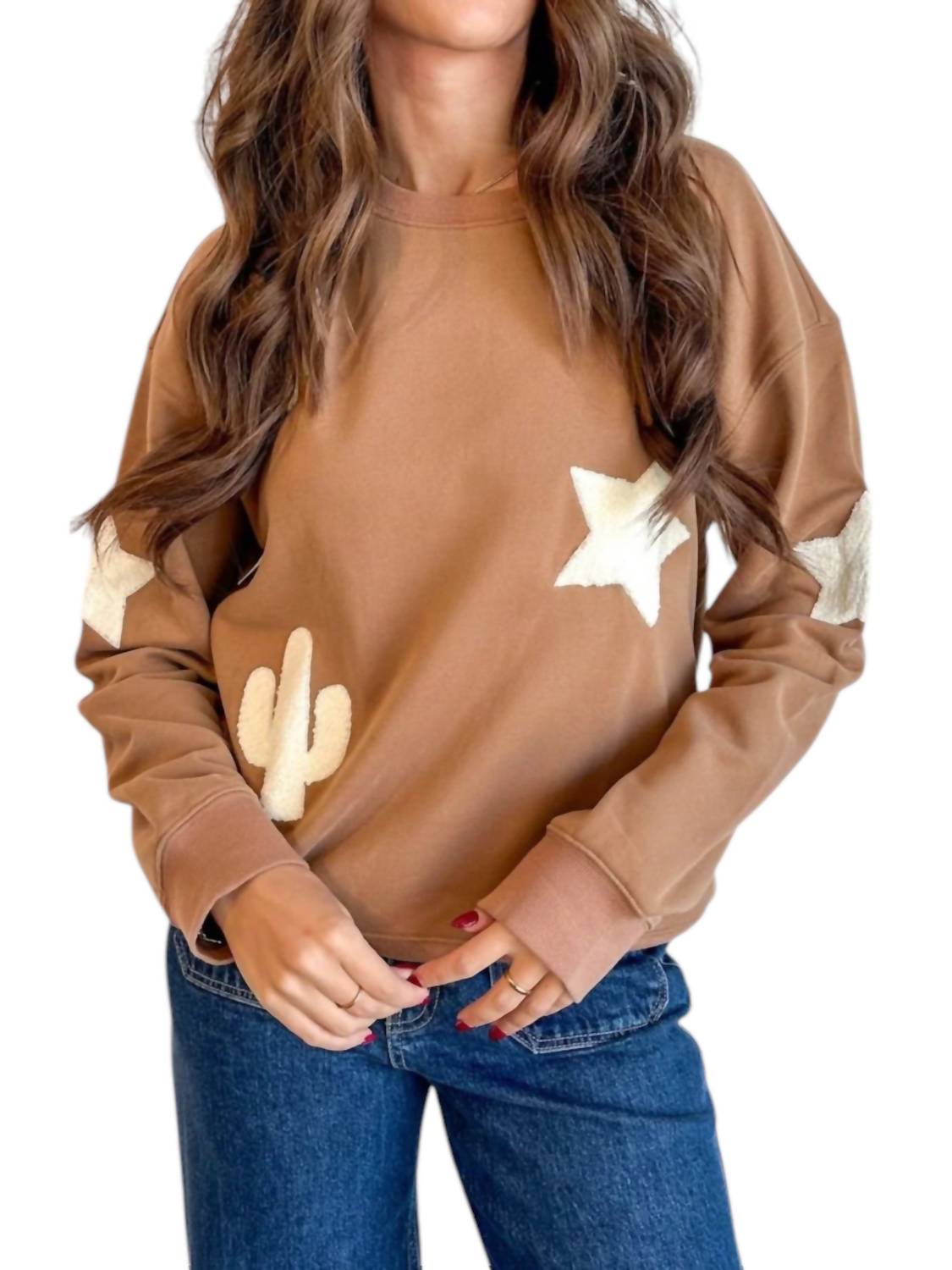 Blue B - Western Patchwork Sweatshirt