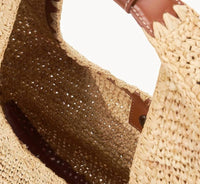 Staud - Women's Large Raffia Moon Tote Bag