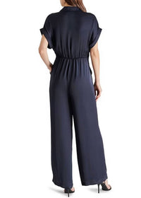 STEVE MADDEN Tori Button Down Jumpsuit in midnight - women's pants - detail view
