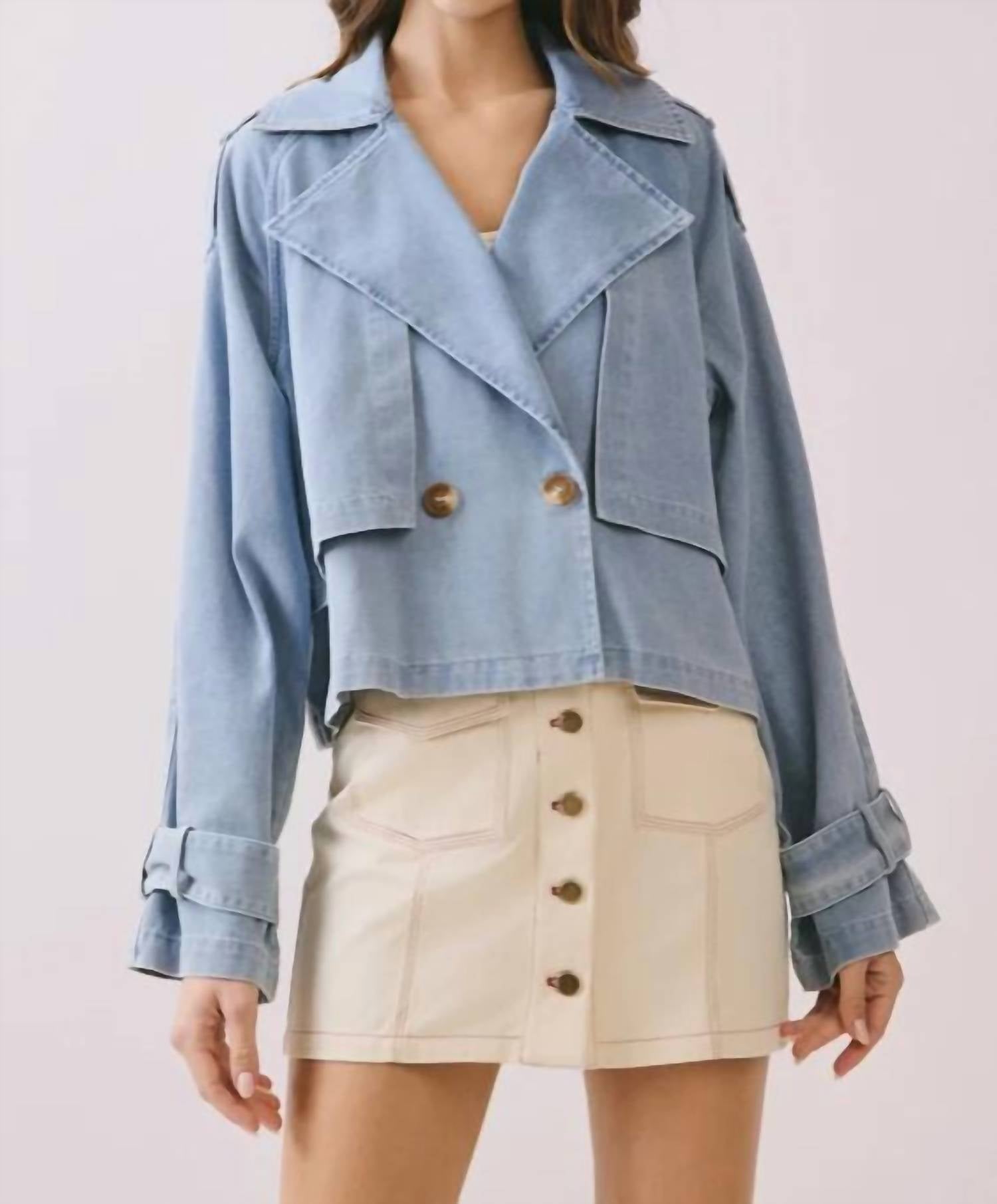 Tcec - Maxine Double Breasted Front Oversized Denim Jacket