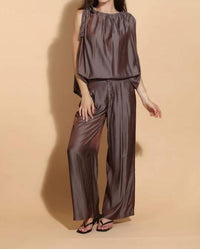 Jessie Liu - Elastic Waist Wide Leg Pants