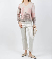 Kinross - Sequin Jacquard Vee Sweater