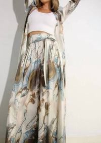 Mulla - Printed Cardigan & Pants Set