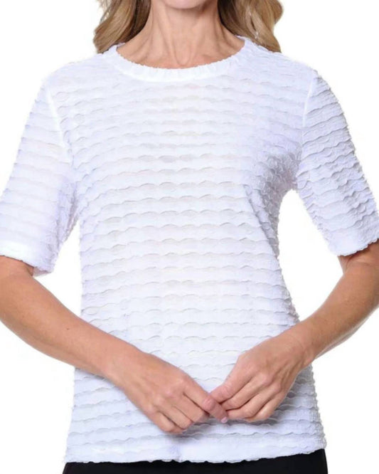 Multiples - Elbow Sleeve Ruffle Top