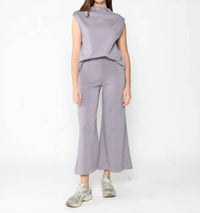 RIPLEY RADER Scuba Wide Leg Cropped Pant in silver - women's pants