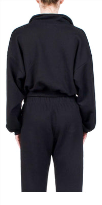 Eterne - Cropped Half-zip Sweatshirt
