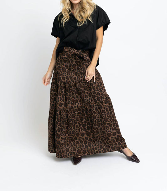 Karlie - Leopard Tie Maxi Skirt