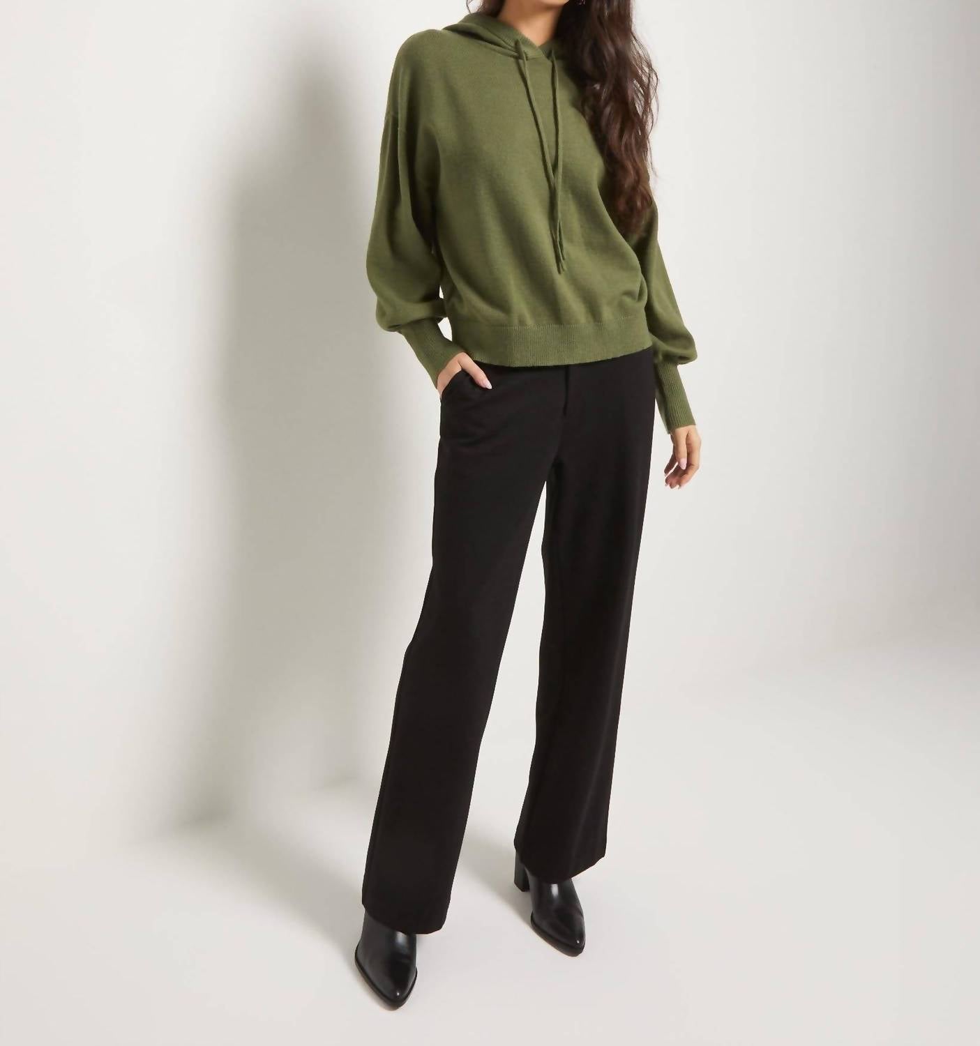 Seventy Eight and Sunny Grace Hooded Sweater in green - women's top - view 5