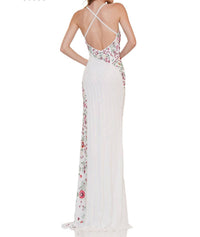 Colors Dress - Floral Beaded Mesh Gown