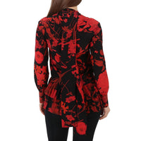 Valentino - Floral Print Pleated Trim Blouse