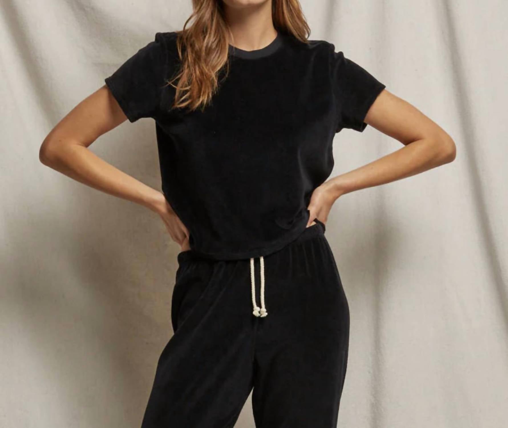 Perfectwhitetee - Clara Velour Baby Tee