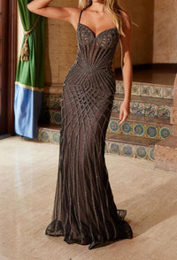 Nox Anabel - Beaded Lace Up Back Dress